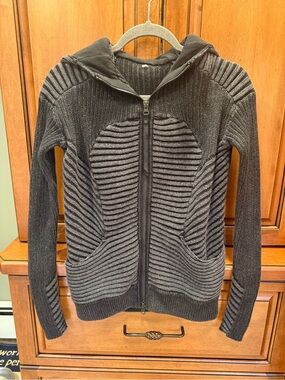 lululemon Charcoal Gray Ribbed Zip Hoodie